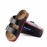 Birkenstock Arizona Super Grip Birko-Flor Δερμάτινα Ανατομικά Σανδάλια Μαύρο Χρώμα Regular Fit - Image 4
